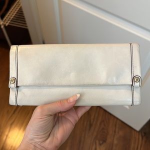 Off white leather Hobo wallet, never used